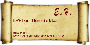 Effler Henrietta névjegykártya