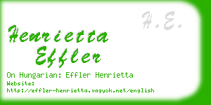 henrietta effler business card